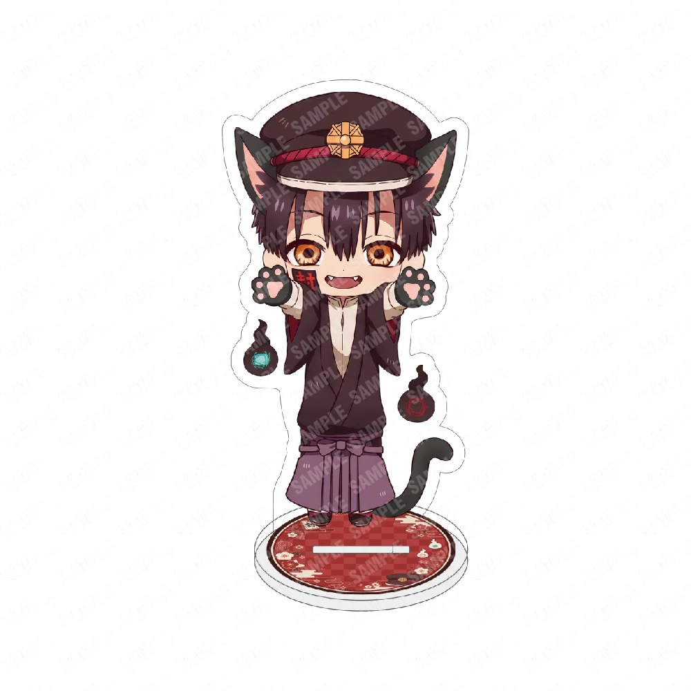Anime Toilet-Bound Hanako-kun 10CM Cat Ear Chibi Acrylic Keychain Stand Hanako Nene Desk Decor Collectible Gift
