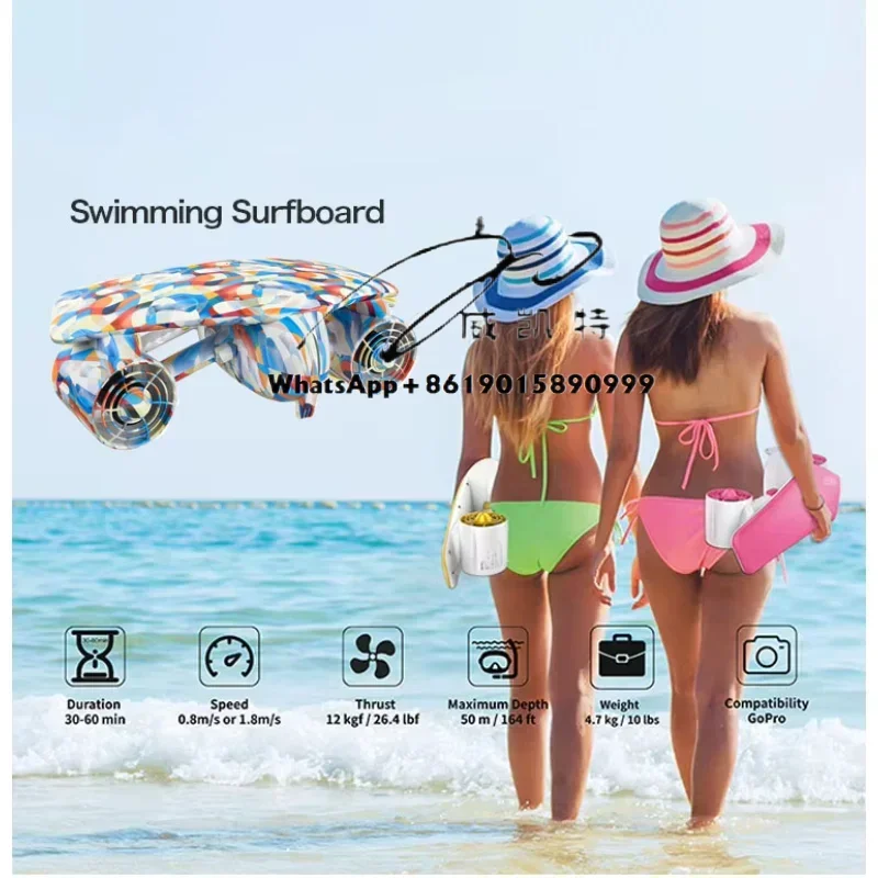 

60mins Underwater Sea Scooter 3.6mph Dual Motor 1.8M/S Diving Equipment Underwater Propeller for Scuba Snorkeling