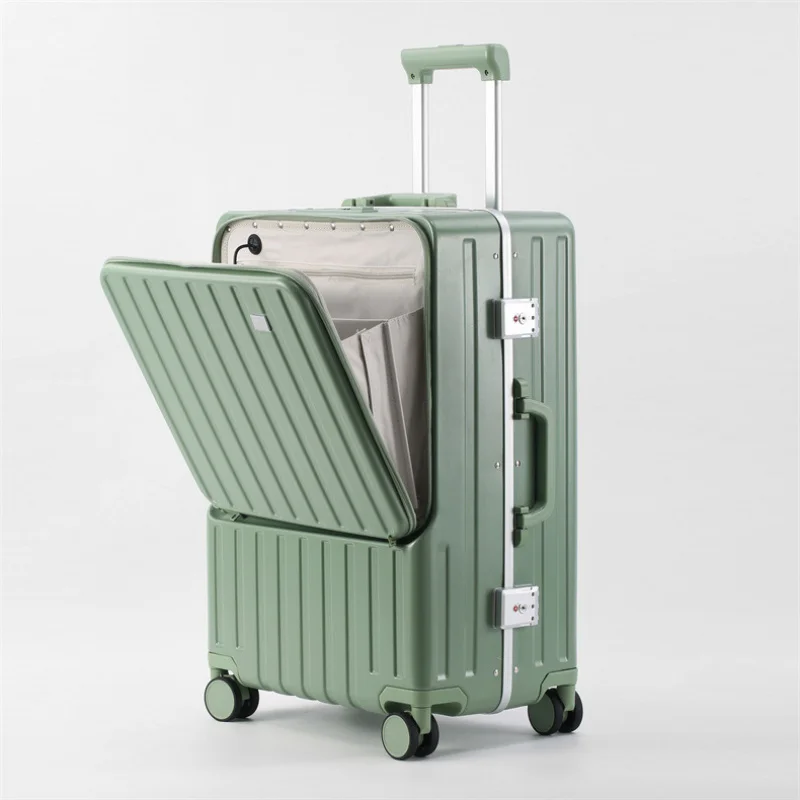 Front Opening Aluminum Alloy Frame Luggage High-End and Fashionable Travel Password Suitcase Universal Wheel Trolley Case