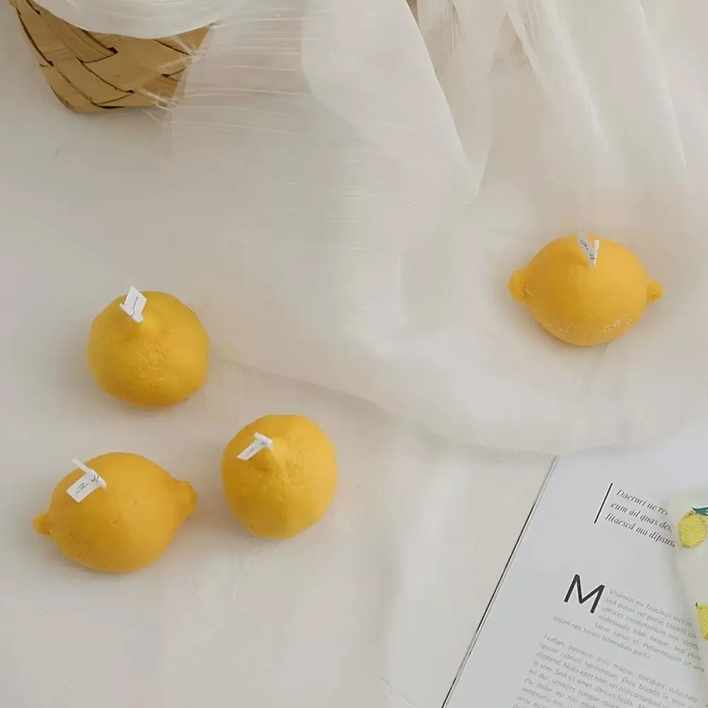 Vela aromática creativa con aroma a limón, fragancia fresca, regalo ideal para amigos y familiares, regalos hechos a mano, ambiente festivo, decoración del hogar B3F4