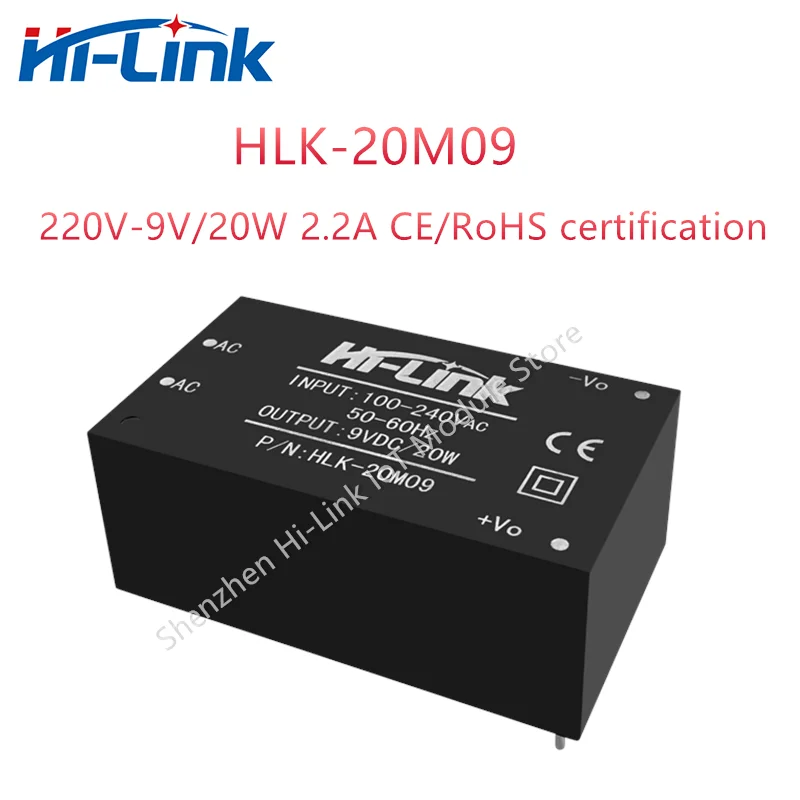 Hilink-Interruptor de fuente de alimentación AC DC 20W, HLK-20M09, 220V a 9V, 2.2A, módulo reductor, convertidor de aislamiento inteligente para el hogar