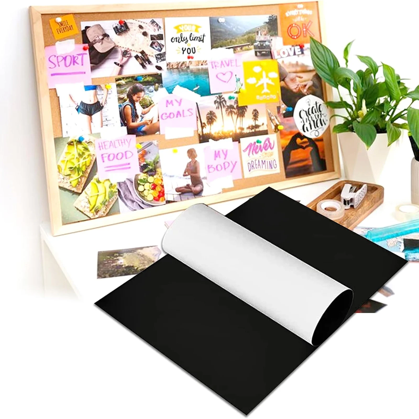 5 Sheets Glossy Printable Magnetic Sheets A4(8.3x11.7 Inches) Size for Inkjet Printers,Print Paper Non-Adhesive Backing, 16mil