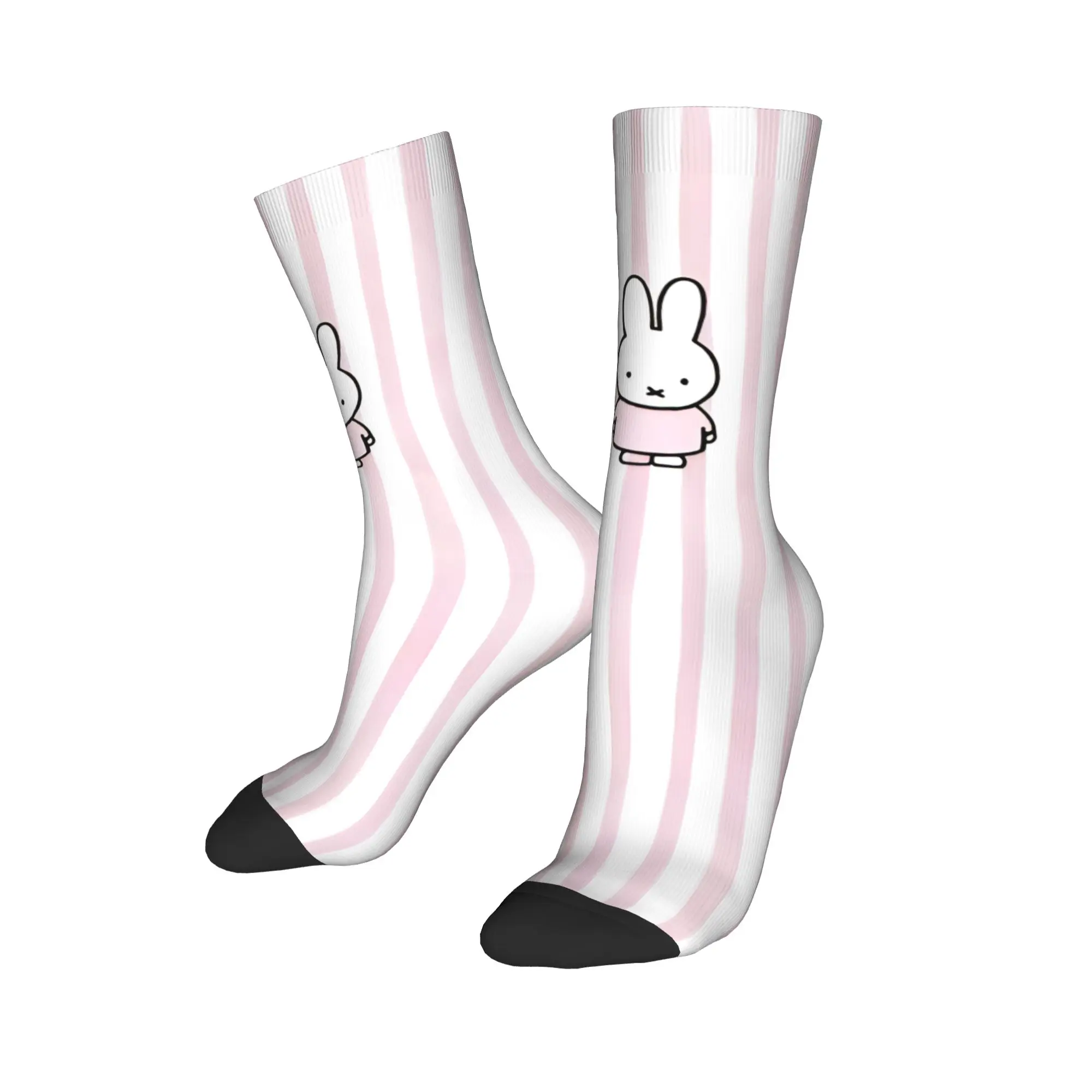 Miffyy  Socks Men Women Polyester Casual Stripes Pattern Socks Novelty Spring Summer Autumn Winter Middle Tube Socks Gift,