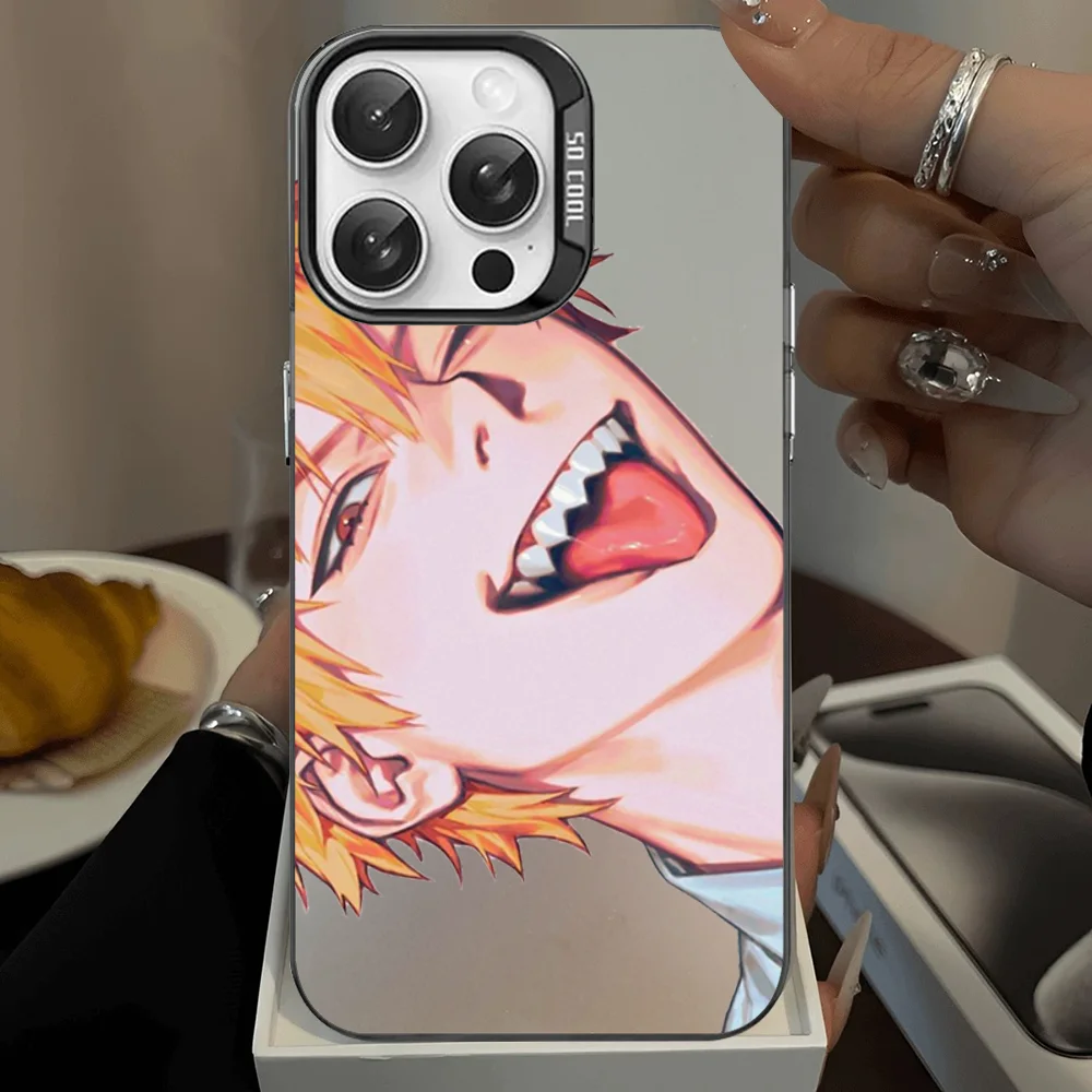 حافظة هاتف بالمنشار لهاتف آيفون 16 15 برو ماكس 14 بلس 13 12 11 حافظة فضية اللون #4