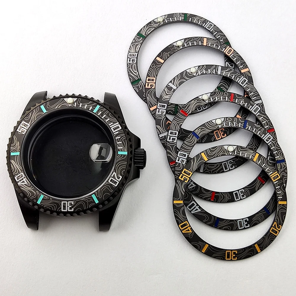 

Безель для часов из углеродного волокна, вставка 38 мм * 30,7 мм, кольцо, керамический безель, детали для мужских часов, аксессуары, подходит для NH35 NH36 SKX007, корпус для часов