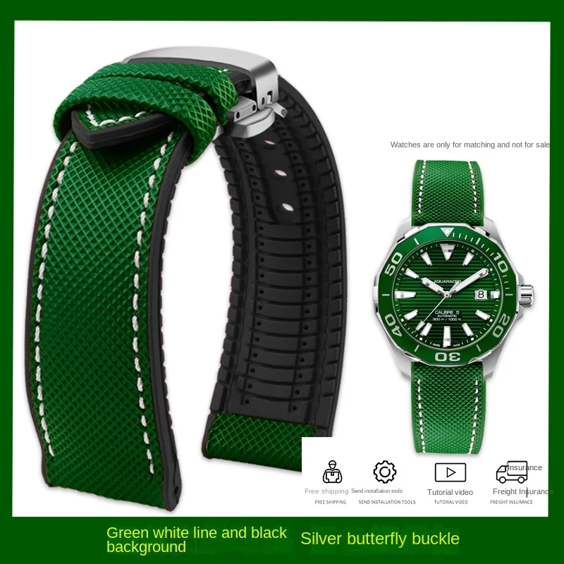 Canvas-Nylon-Kautschukarmband, 20 mm, 22 mm, 24 wasserdichtes Armband für Breitling Omega IWC Citizen TUDOR Hamilton Uhr Herrenzubehör