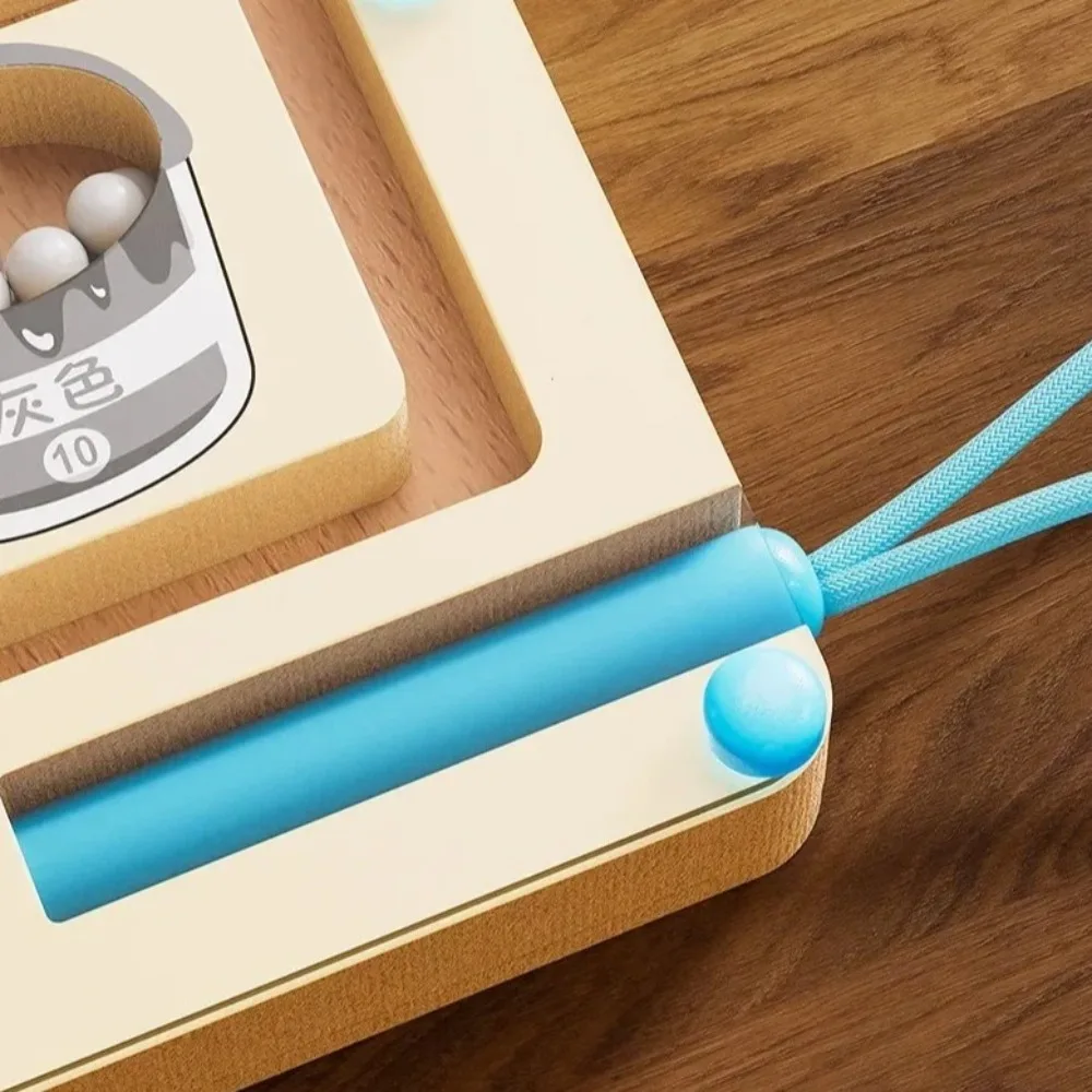 Jeux magnétiques Montessori en bois, jouet créatif, stylo, perles mobiles, jeux de tri des couleurs, développement de la motricité Fine