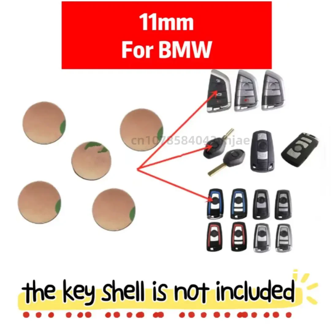 5/10pcs Aluminum Metal Round Logo 11mm Metal Emblem Sticker For BMW 3 / 5 / 7 Series Z4 X3 X4 X5 X6 F F15 Remote Car Key Shell