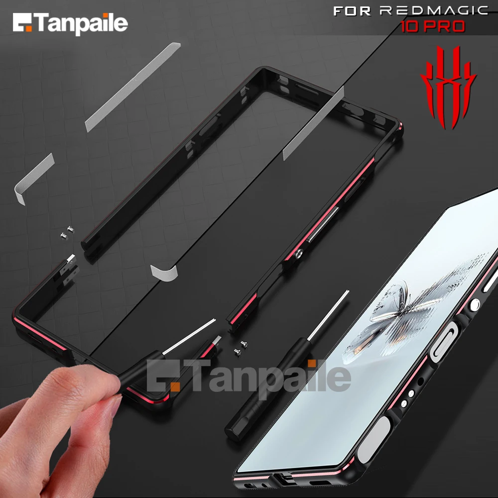 Tanpaile- For Nubia Red Magic 10 Pro+ 9 Pro Plus Metal Case Luxury Aluminum Bumper Ultra-Thin Lock Funda