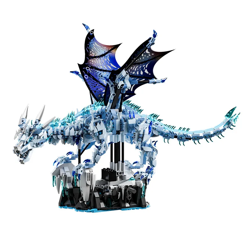 iDEA Mechanical Dark Ice Dragon Building Block Frost Wyrm Assembly Model Robot Mech Bricks Toy Collection Untuk Hadiah Anak Laki-Laki