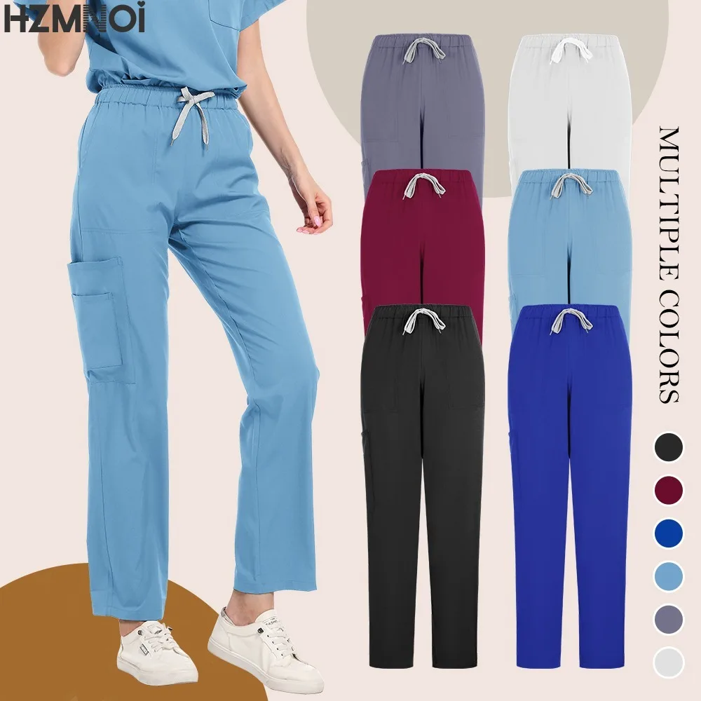 Медицинская форма, эластичный набор скрабов, больничные хирургические скрабы, топы, брюки, спецодежда для медсестер, одежда для врачей, медицинские аксессуары