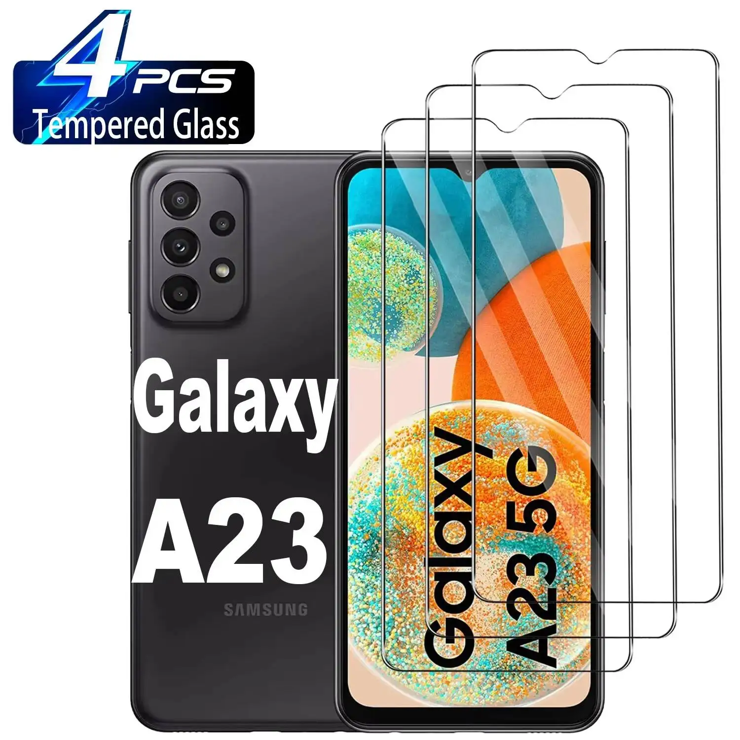 

4Pcs Ultra HD Tempered Glass Galaxy A55 A56 A53 A35 A25 A23 A06 Screen Protector For Samsung A36 A26 A05 A54 A52 A73