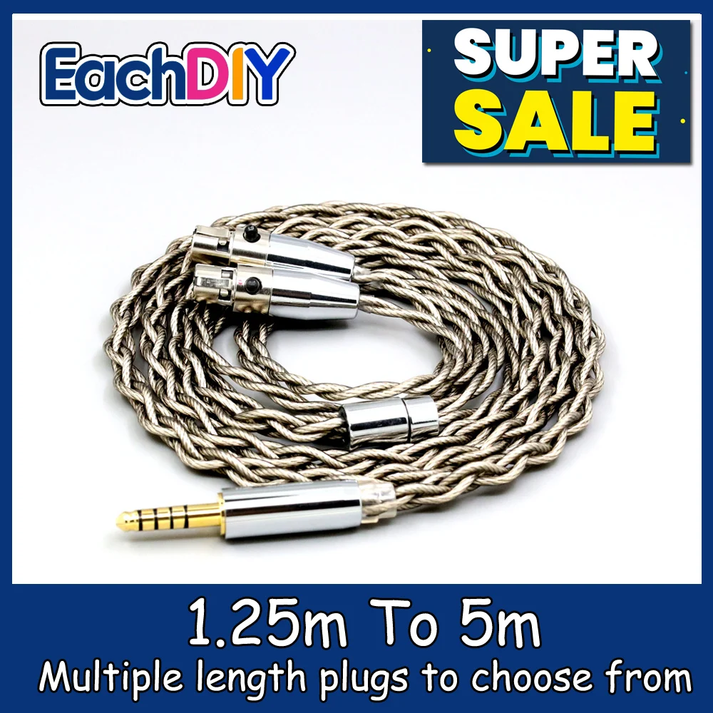 

99% Pure Silver + Graphene Shield Earphone Cable For Monolith M1570 Over Ear Open Back Balanced Planar Headphone LN007941