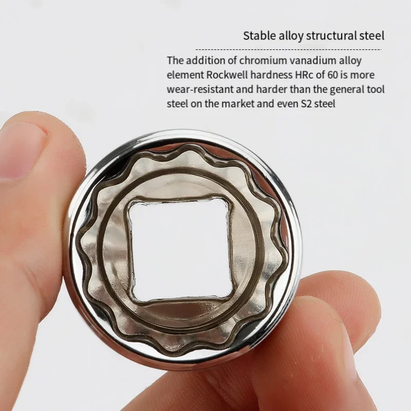 1/2" Ratchet Socket 12.5mm Twelve Jiao Wrench Head Socket Adapter Socket Driver For Ratchet Wrench Auto Repair Hand Tool