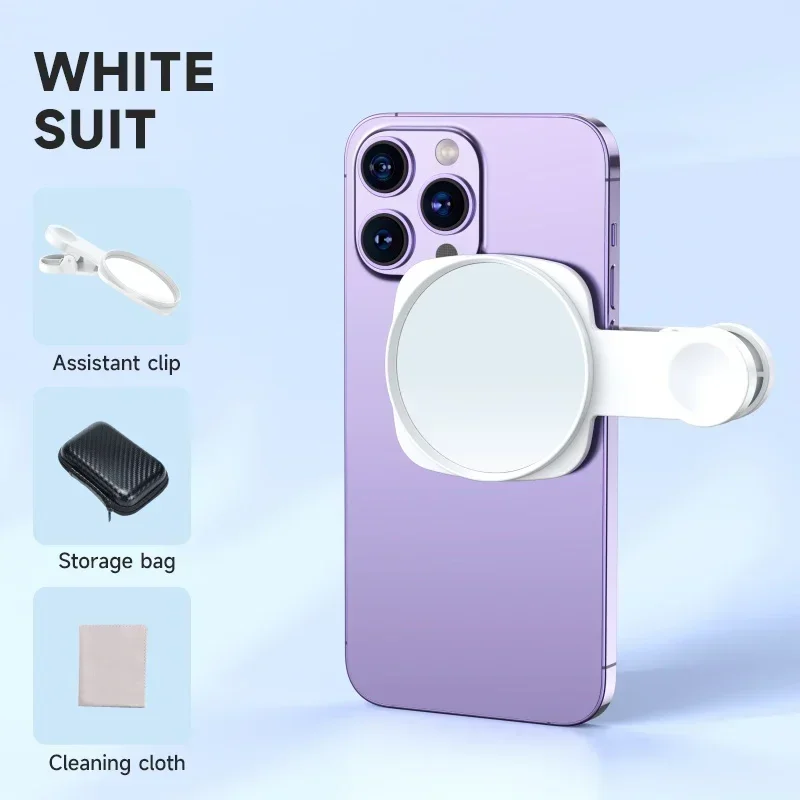 New Mobile Phone Rear Camera HD Reflective Selfie Mirror with Storage Bag for IPhone Photo Video Selfie Vlog Phone Accessories