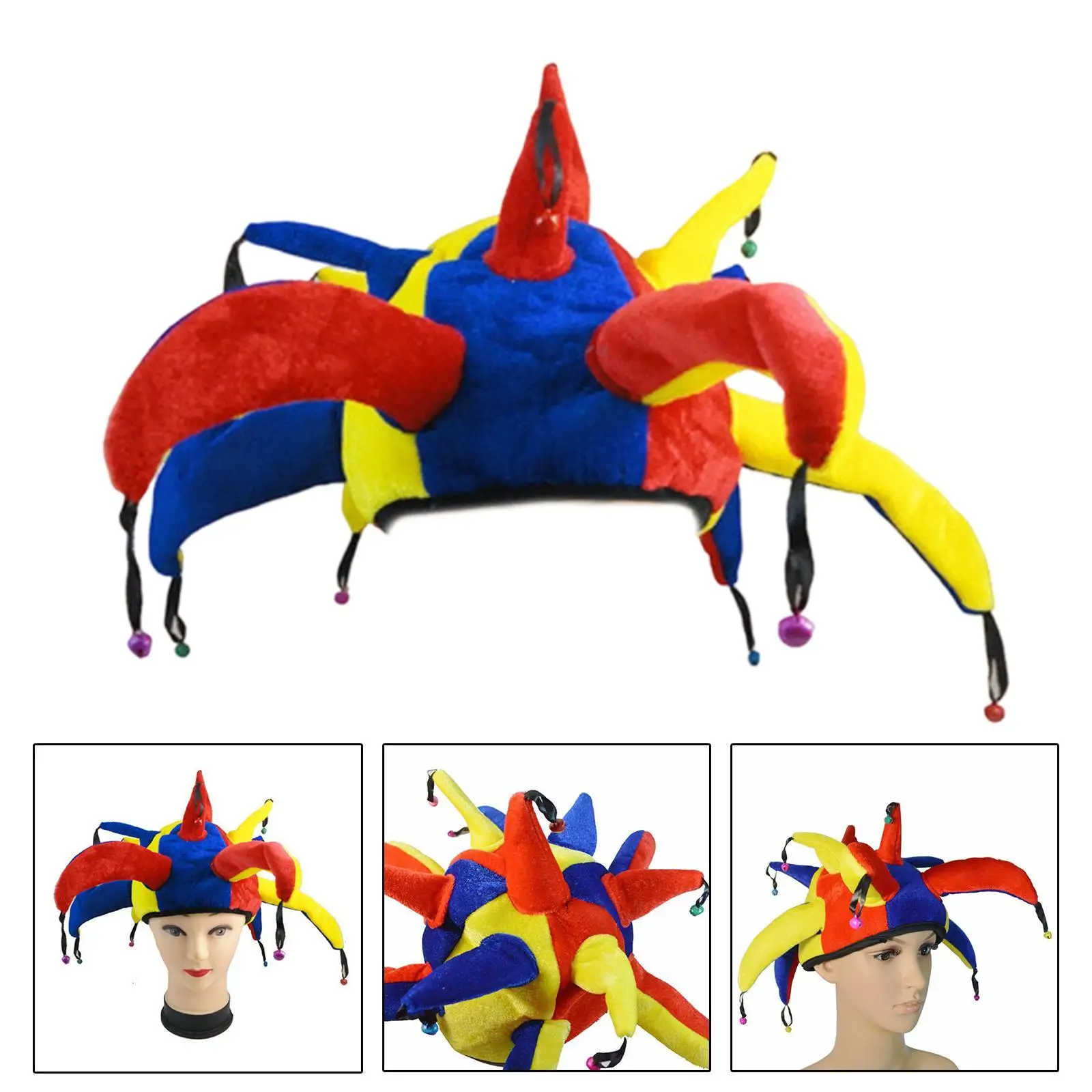 ピエロの帽子 ハロウィン 面白い役割プレイ 女性用 男性用 ファンシードレス ヘッドギア 仮面舞踏会 パフォーマンス ショー パーティー ホリデー用