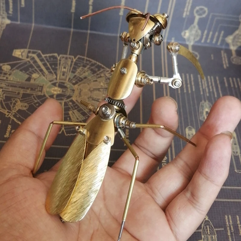 steampunk mechanical insect metal Chinese big knife mantis model pure handmade collection ornaments - Finished Product