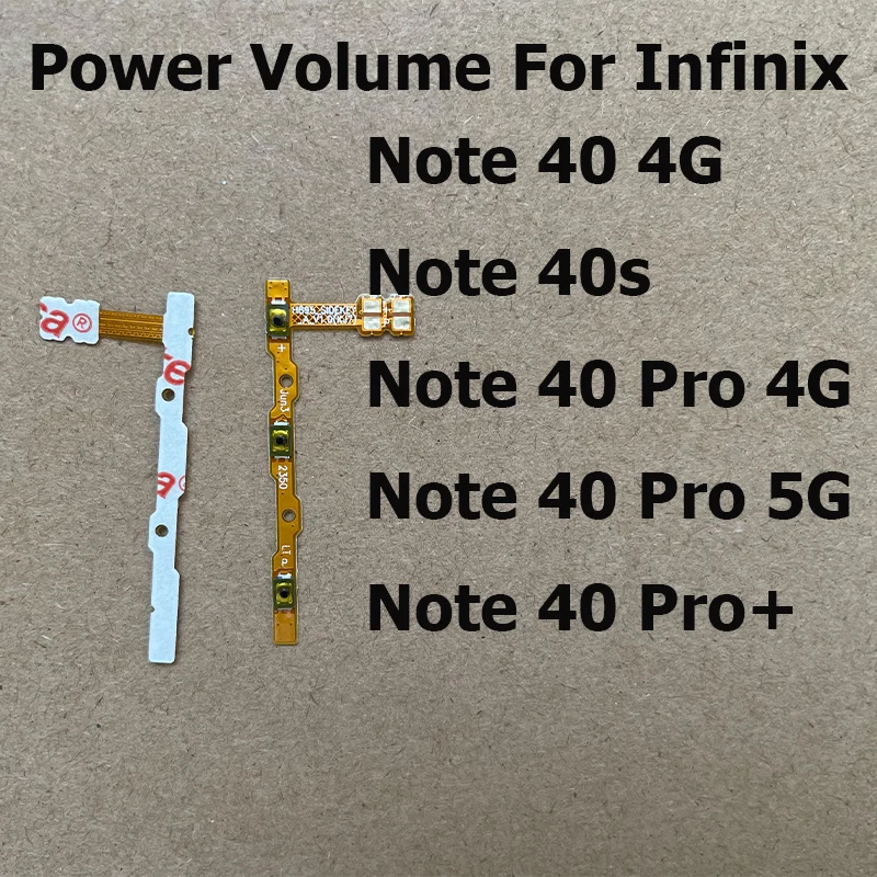 For Infinix Note 40 40s Pro Pro+ Plus 4G 5G Power On off Volume Switch Button Flex Cable