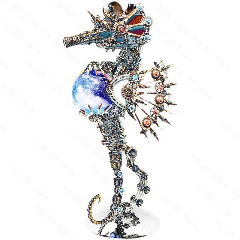 3D Puzzle Seahorse Metal Assembly Mechanical Sea Animals Building Model Kit Steampunk DIY Toys for Kids Adults  2100Pcs