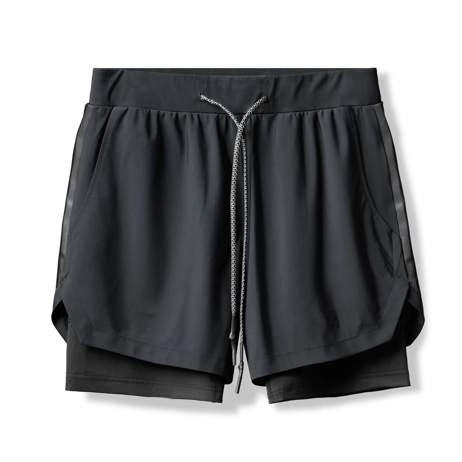 

2025 Double-layer Jogging Reflective Sports Shorts Men's Beach Quick Dry Quarter Pants Hipster Camouflage Basketball Pants