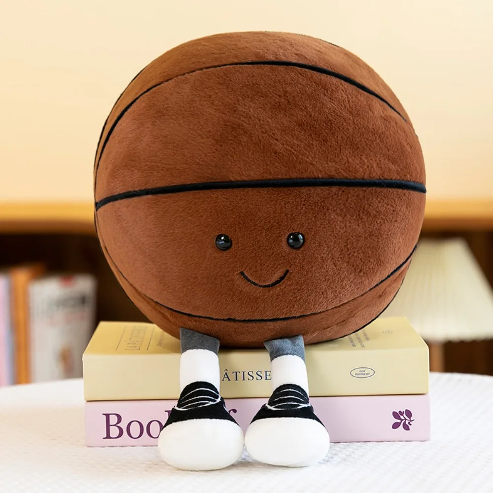 Cartoon Football Doll Plush Toy Pillow Basketball Doll Sofa Ornament Accompanying Soothing Doll Creative Fun Birthday Gift