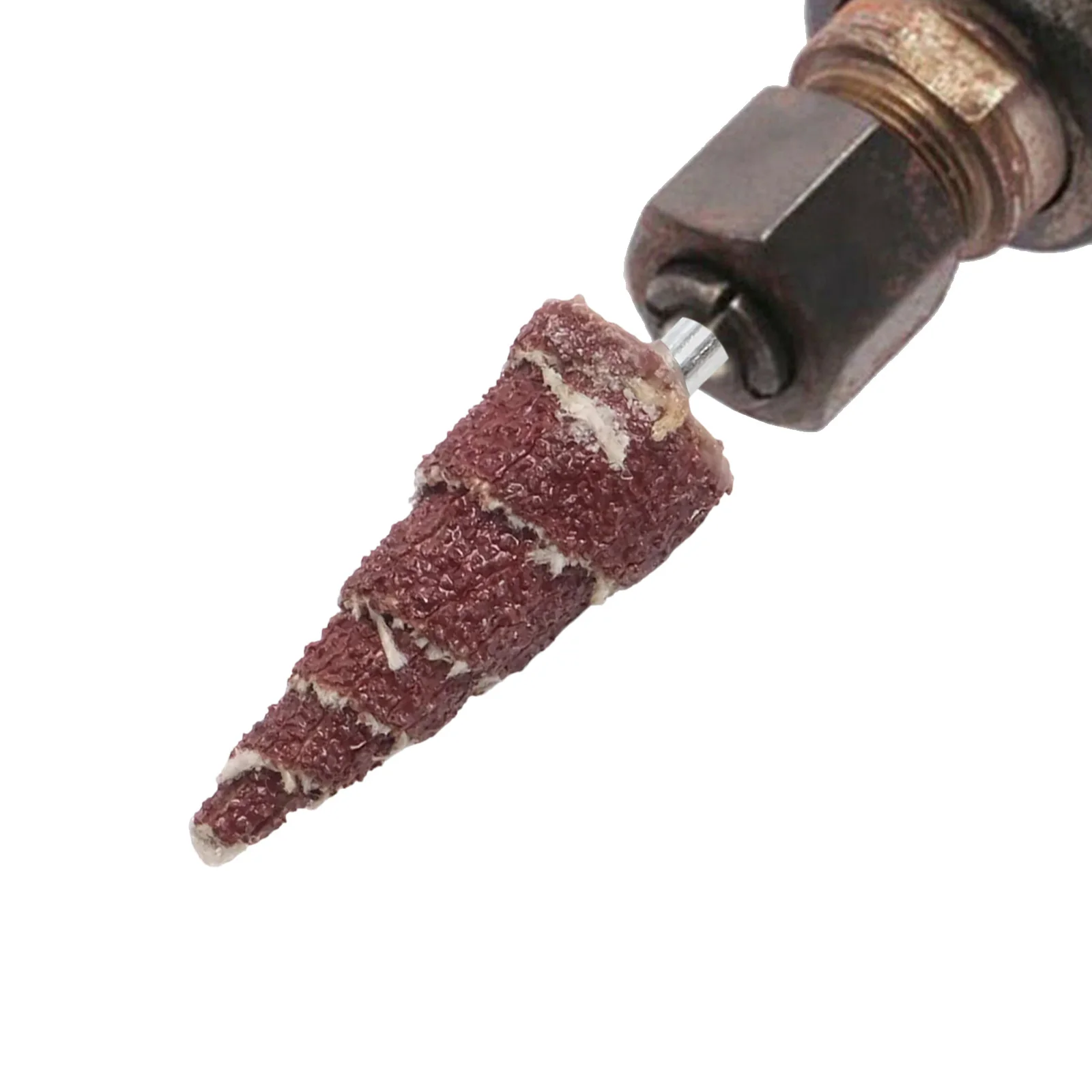 

10pcs 80 Mesh Cone Abrasive Flap Wheels with 3mm Shank for Fast Cutting Action on Rust Coated or Painted Metal Parts