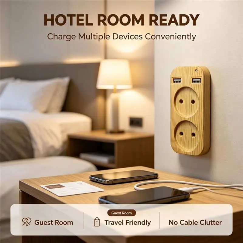 Reliable-European Travel Plug Adapter With 2 USB Port Outlet Adapter For Germany For French Russian Sockets EU Plug,Euro
