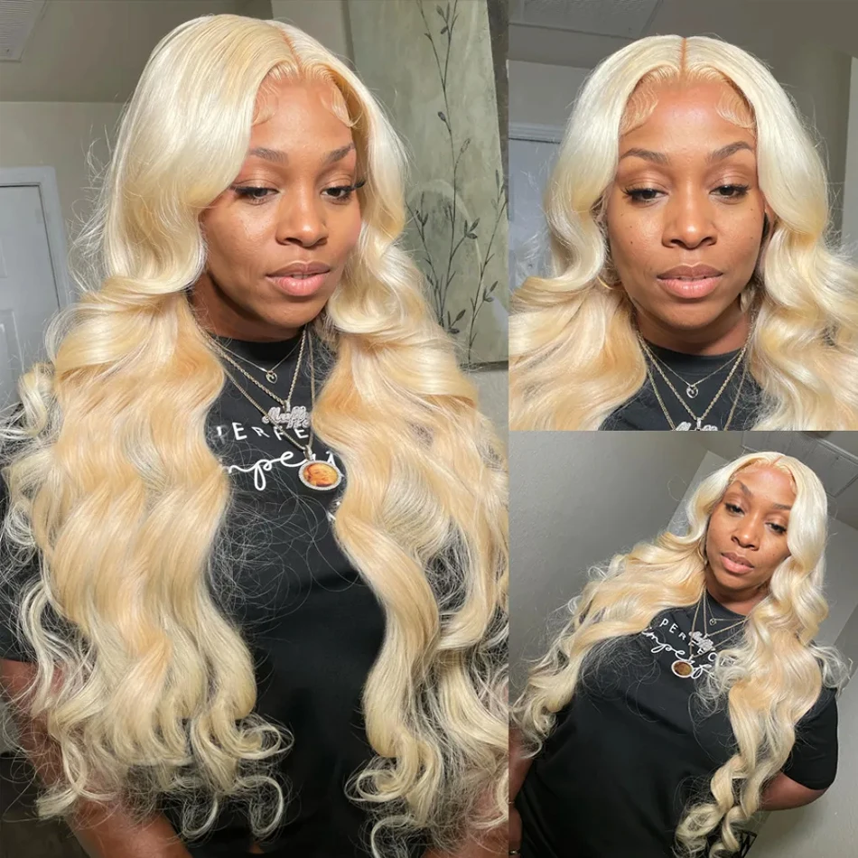 PD 30 32 Inch 613 Honey Blonde Color Wig 200% HD Transparent Body Wave 13x6 Frontal Human Hair Wig For Women 13x4 Lace Front Wig