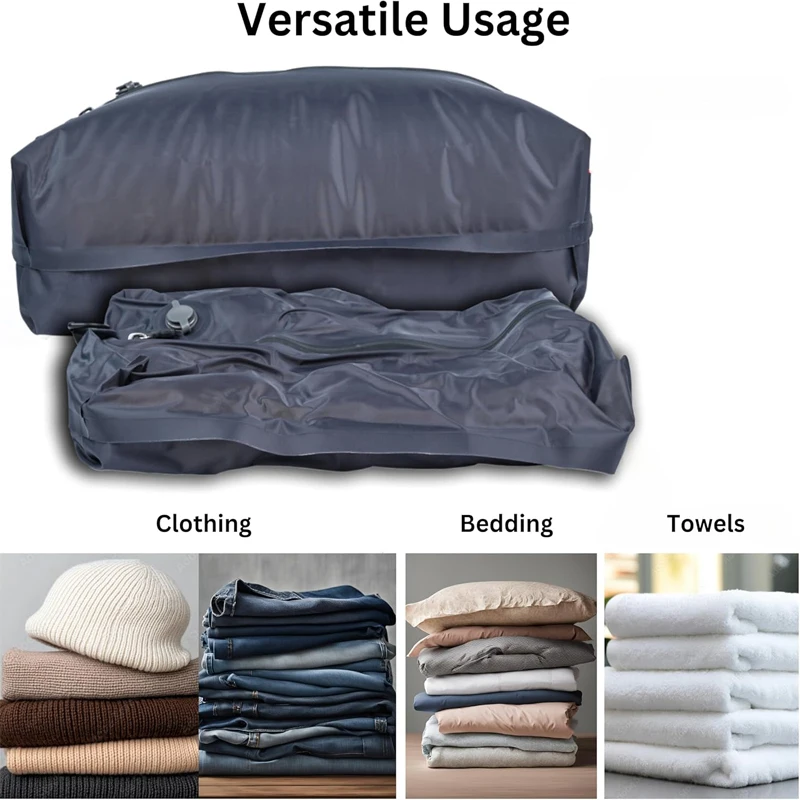 Airback Vacuum Seal Herbruikbare opbergtas voor kleding Ruimtebesparende reisrugzak met pomp Compressiezak Waterdichte organizer