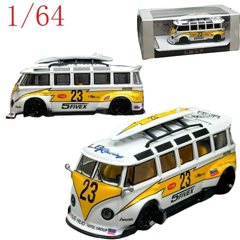 

LMLF Diecast 1/64 Scale Volkswagen T1 Bus "Lightning 23#" Alloy Car Model Toys for Boys Gift