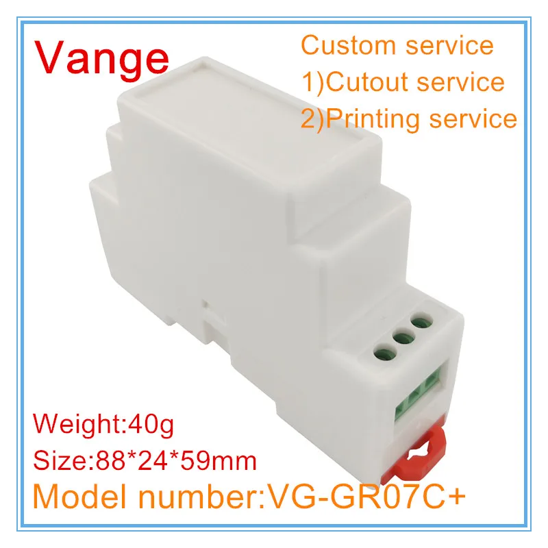 Vange terminal block din rail project box 88*24*59mm ABS plastic enclosure