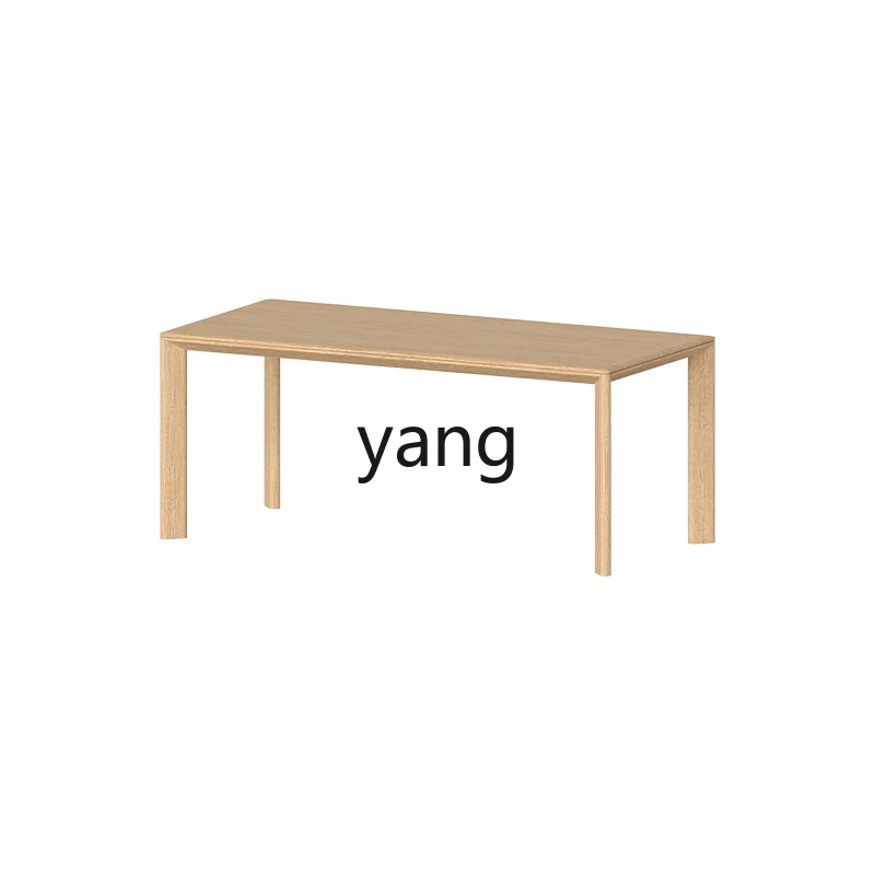 LMM minimalist large board white oak table simple solid wood rectangular workbench