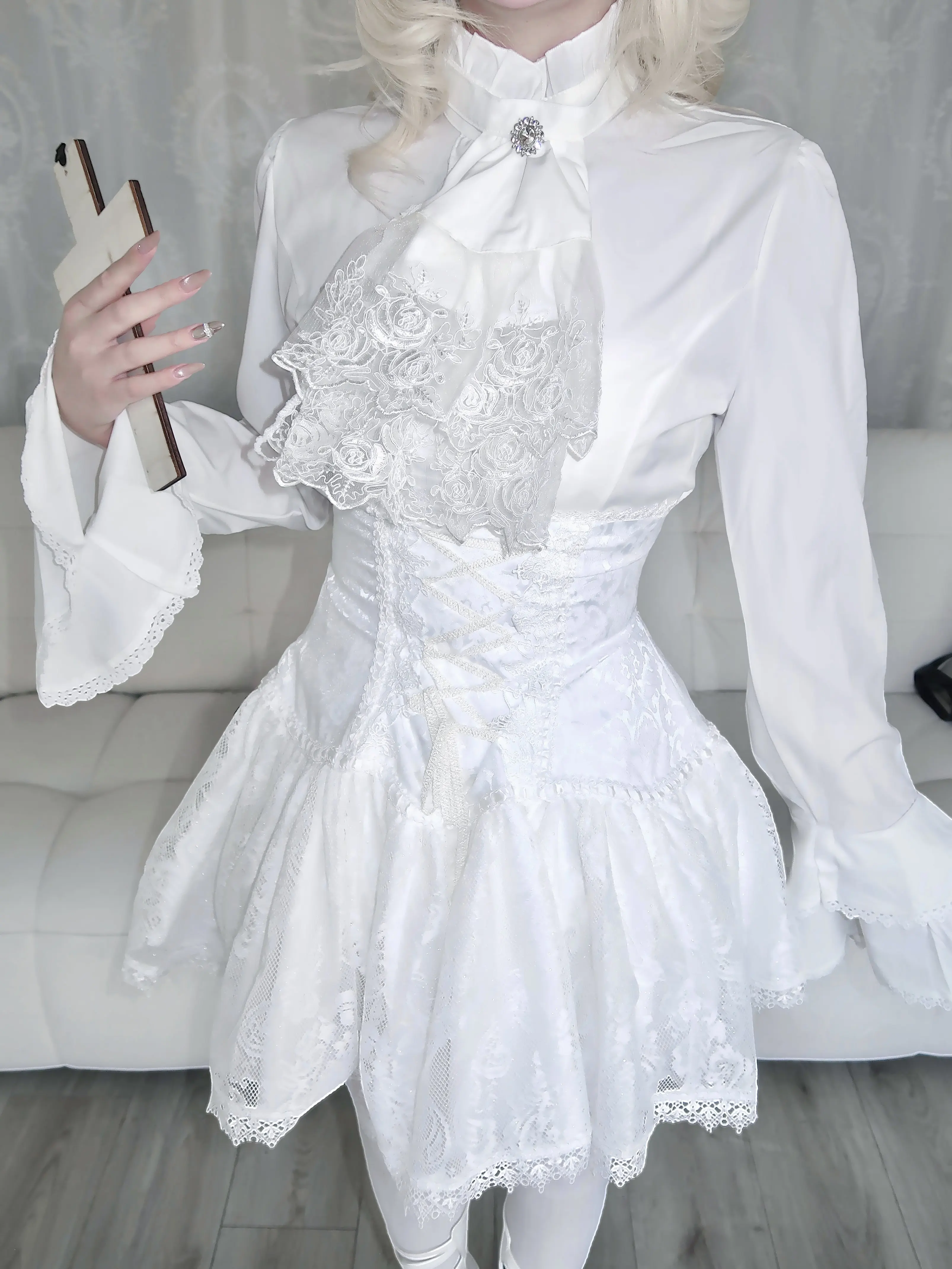 

Японский комплект Лолита 2026: юбка и готическая рубашка с короткими расклешенными рукавами, юбка на бретелях с высокой талией для женщин, весна-осень, на каждый день и для вечеринок