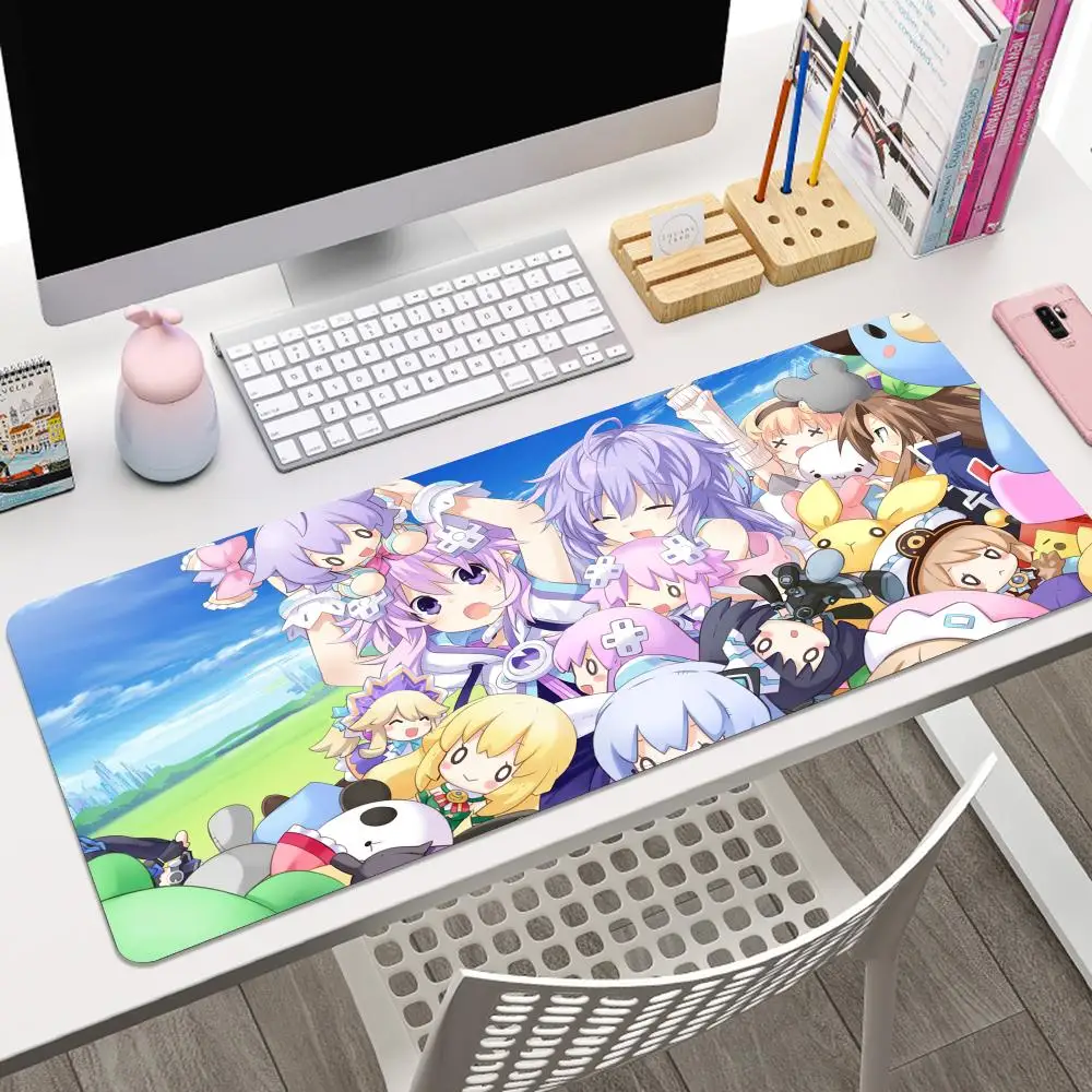 Imagem -02 - Mouse Pad Grande para Jogos com Lockedge para Menina Tapete Grande para Computador Mesa de Teclado Tapete de Mesa Hyperdimension Neptunia Anime Bonito