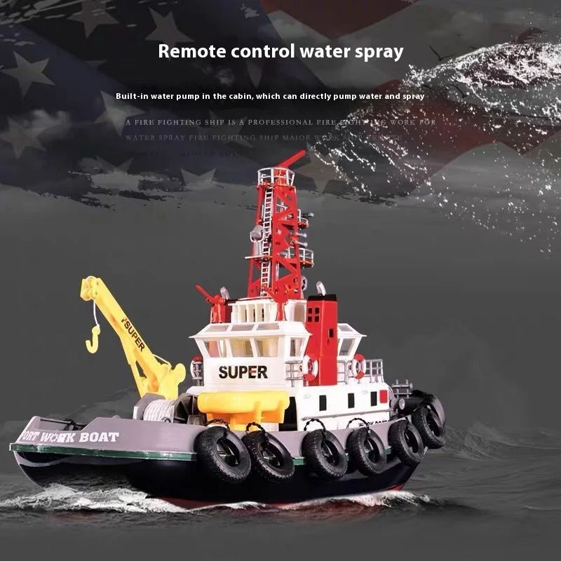 Henglong 3810 Rc Boat High Speed Boat Water-Spraying Wireless Electric Fire Boat Model Water Boat Boy Toys Power Off From Water