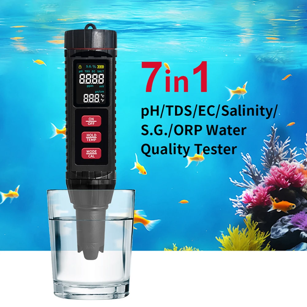 

New X71 Water Quality Test Pen PH Meter Drinking Water Swimming Pool Water Quality Tester Seven-in-one Voice Broadcast