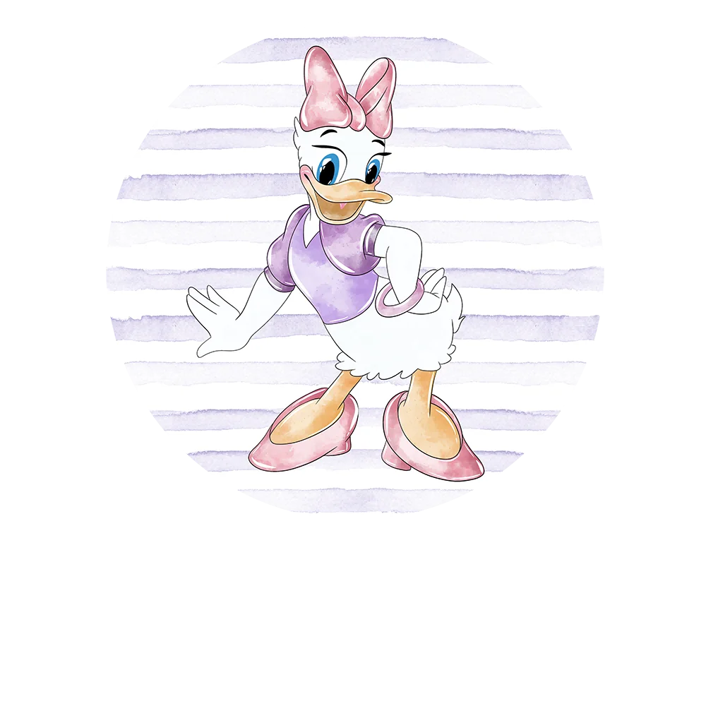 Круглый фон с изображением Дейзи, фиолетовая полоса, настенный декор для вечеринки, декор для девочек, новорожденный детский душ, фон для вечеринки в честь первого дня рождения