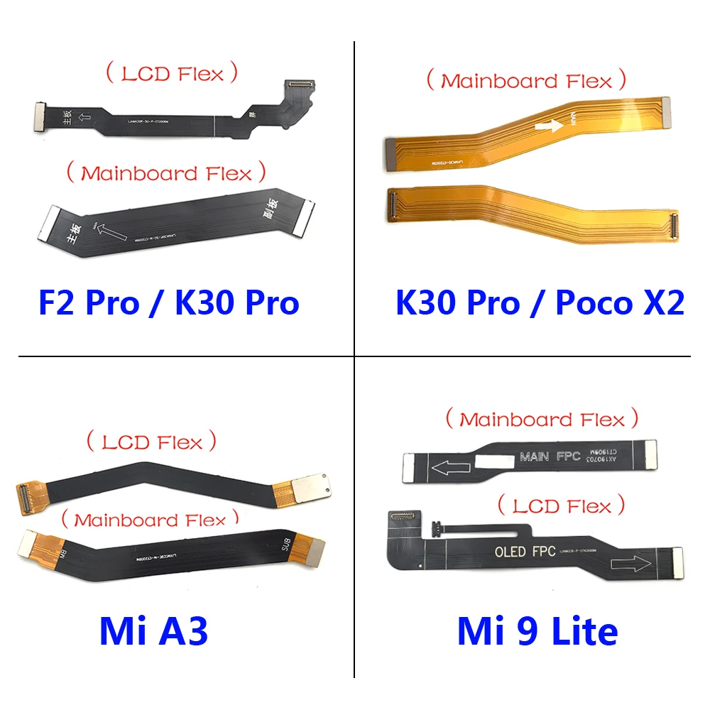 10Pcs/Lot, Main FPC LCD Display Connect Mainboard Flex Cable Ribbon For Xiaomi Mi A3 F2 Pro F3 / K30 Pro / Mi 9 Mi9 11 Lite