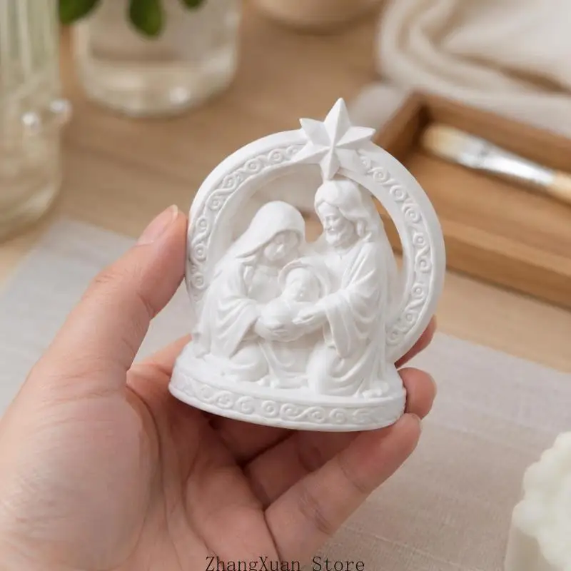 Religiöse Familienfiguren-Gussform mit flexiblem Körper für handgefertigte Kerzen, Kunsthandwerk und Weihnachtsfeier 3XUF – Detail 10