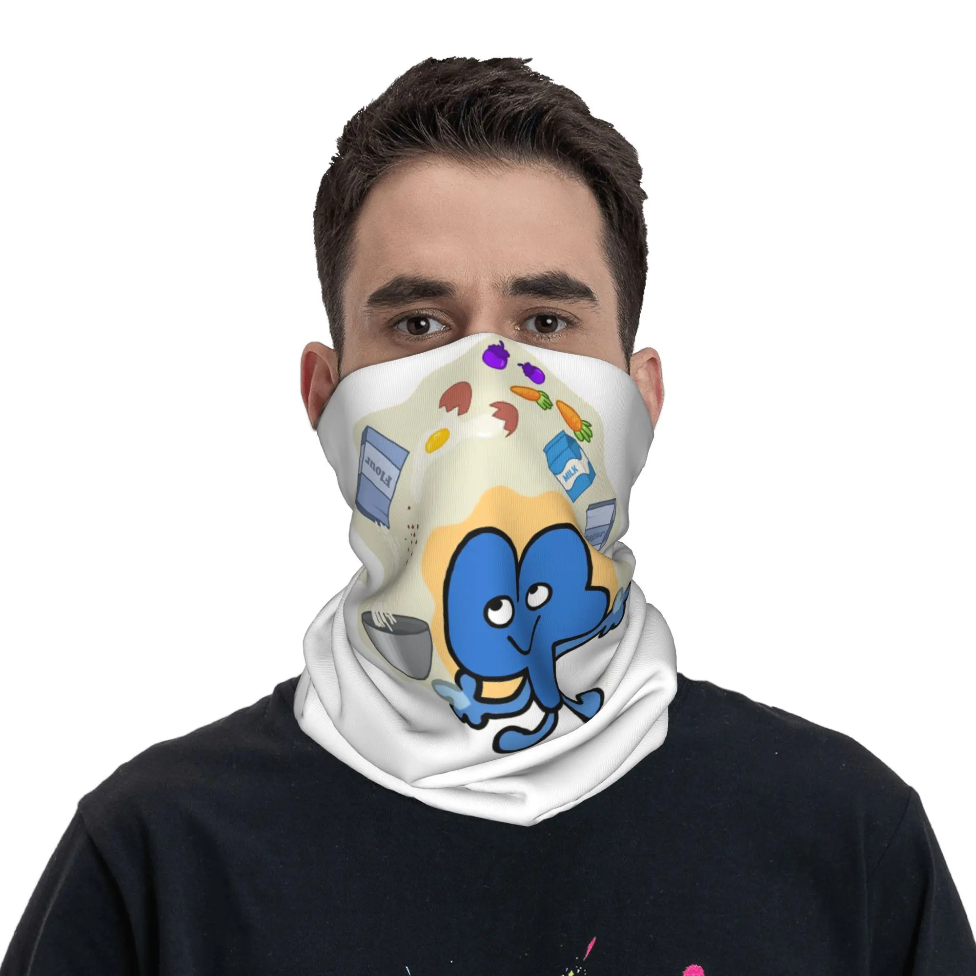 BFDI Baker Four Bandana Neck Cover Printed Face Scarf Multi-use Balaclava Hiking Fishing For Men Women Adult All Season