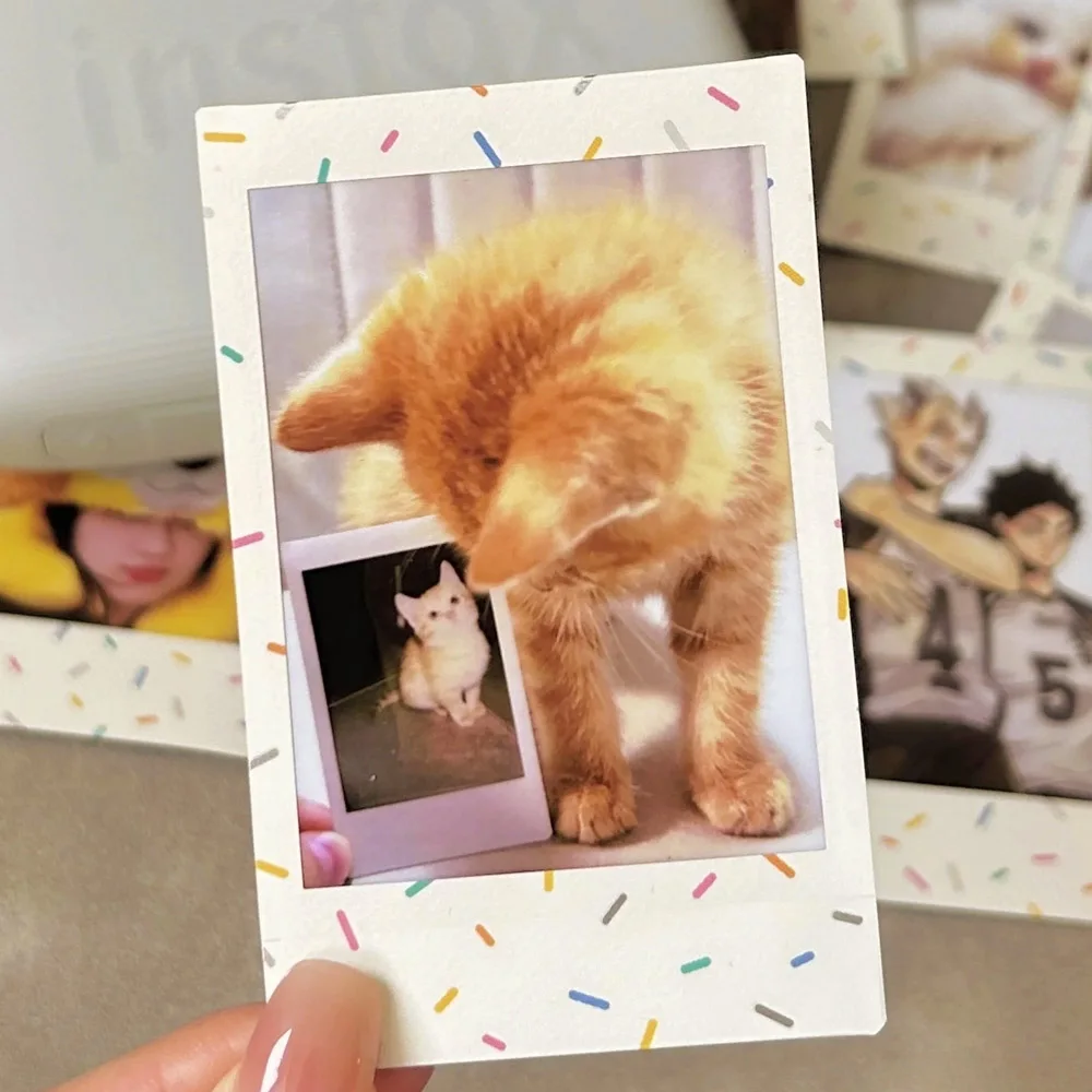 Fujifilm Instax Mini Film SPRINKLES التعرضات أوراق تصميم اللون 10-50 ورقة لكاميرا فيلم Fuji mini 12 11/40/9/8/7/70/90