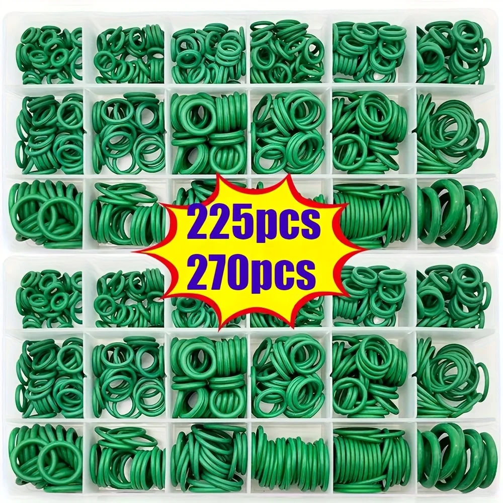 

225/270Pcs Rubber O-Ring Assortment Kit High Temp Oil Resistant Gasket Set for Automotive Plumbing Industrial