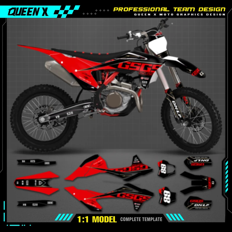 Queen X MOTOR Custom Team Graphics Backgrounds Decals For 3M Stickers Kit For GASGAS GAS GAS 2021 2022 2023 EC MC 026