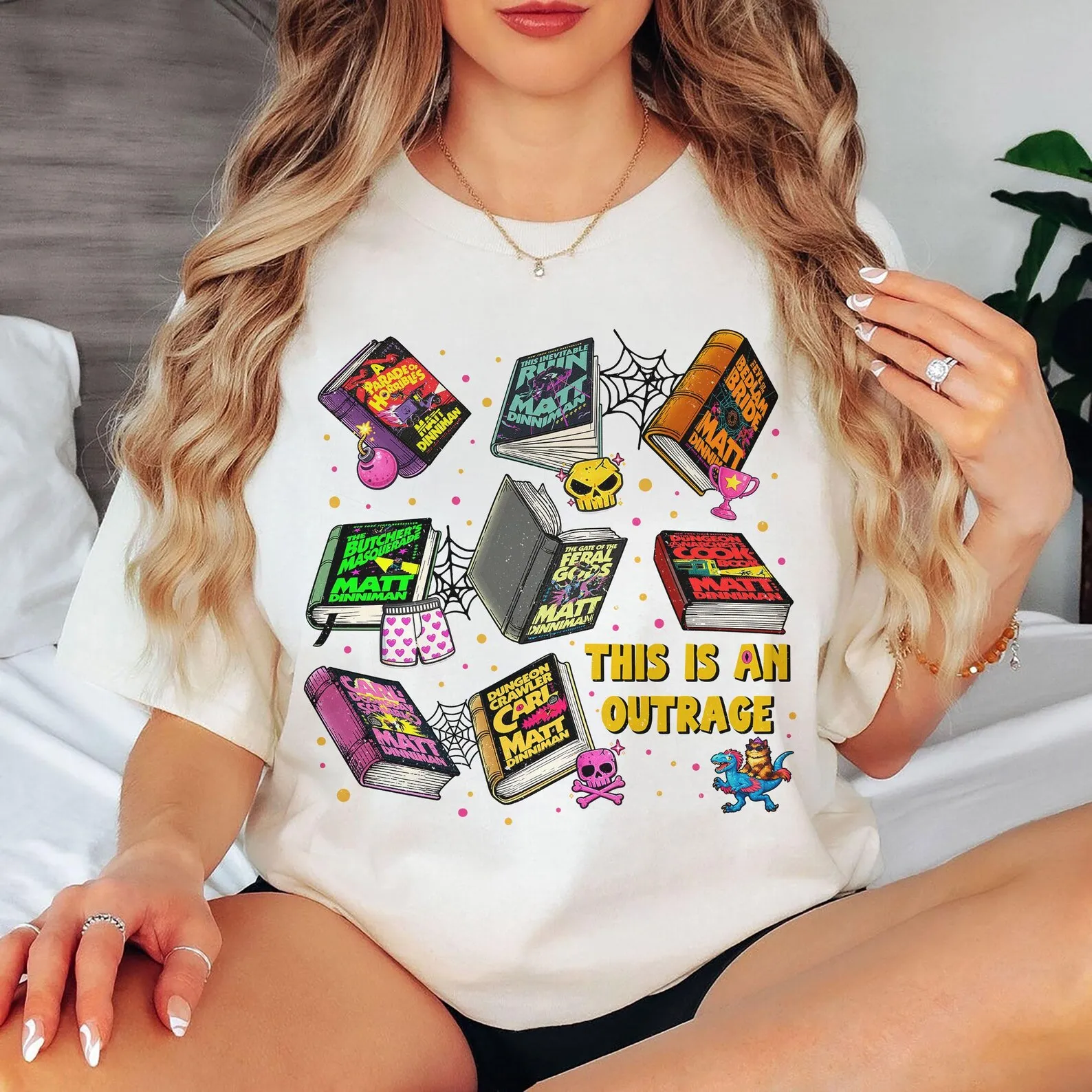 Dungeon Crawler Carl Worldcotton Shirt, Princess Donut And Mongo, Achievement Unlocked Tee, Sci Fi Book Lover Shirt