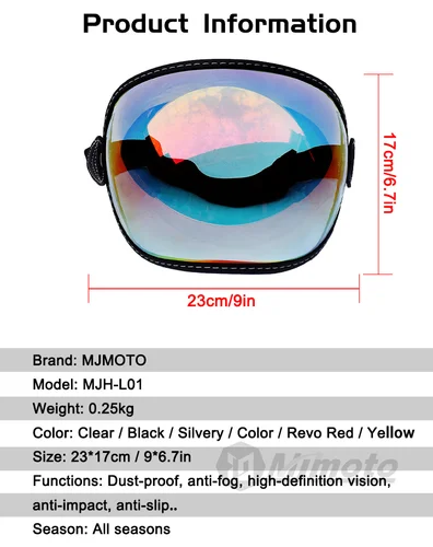 Imagen 2 del producto Gafas Retro para motocicleta, cascos integrales, lentes, casco de motocicleta, visera de burbuja, lente Anti-UV, accesorios para casco de Motocross