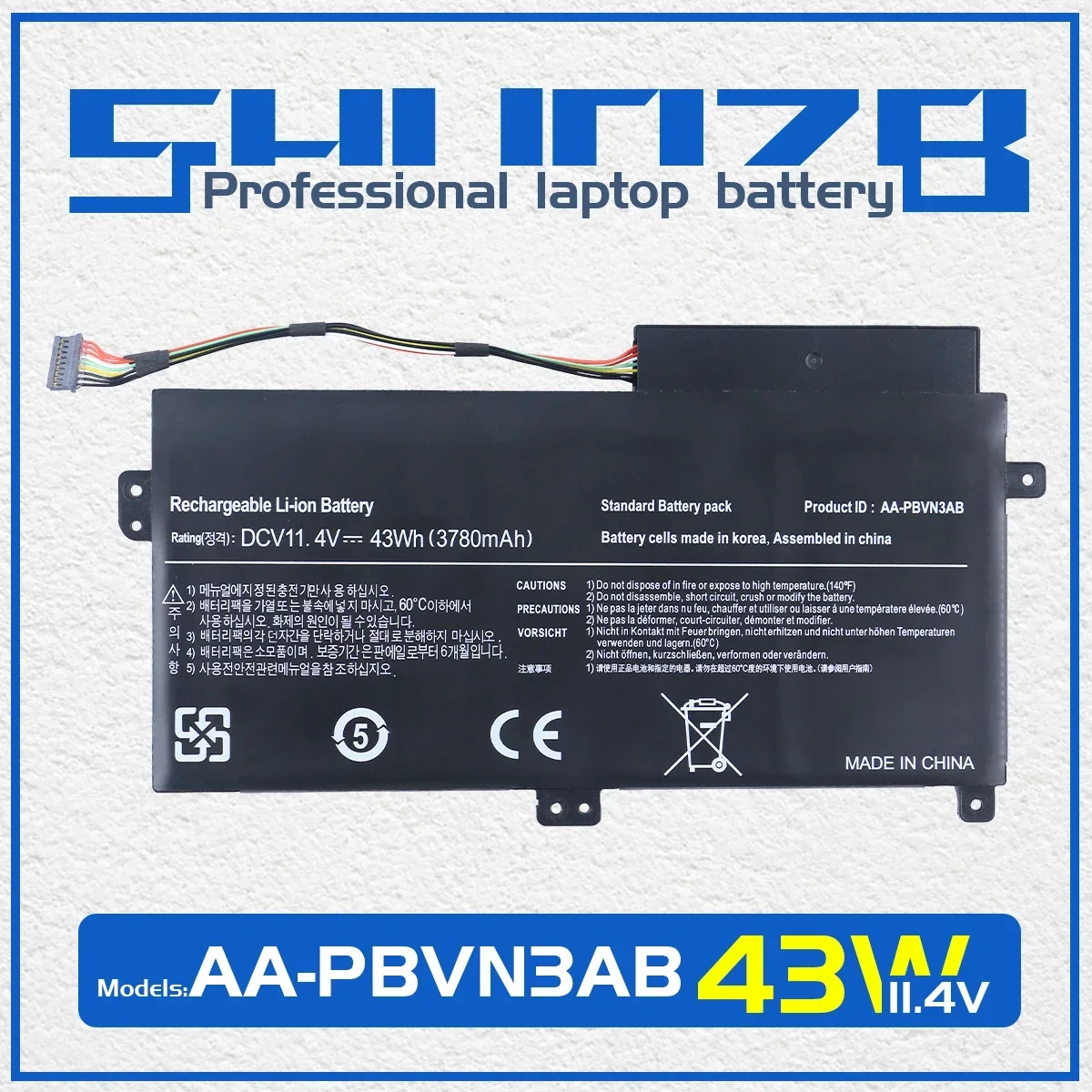 

SHUOZB AA-PBVN3AB Аккумулятор для ноутбука SAMSUNG NP370R4E NP370R5E NP370R5V NP450R4E NP450R5E NP450R4V NP450R5V NP470R5E NP510R5E