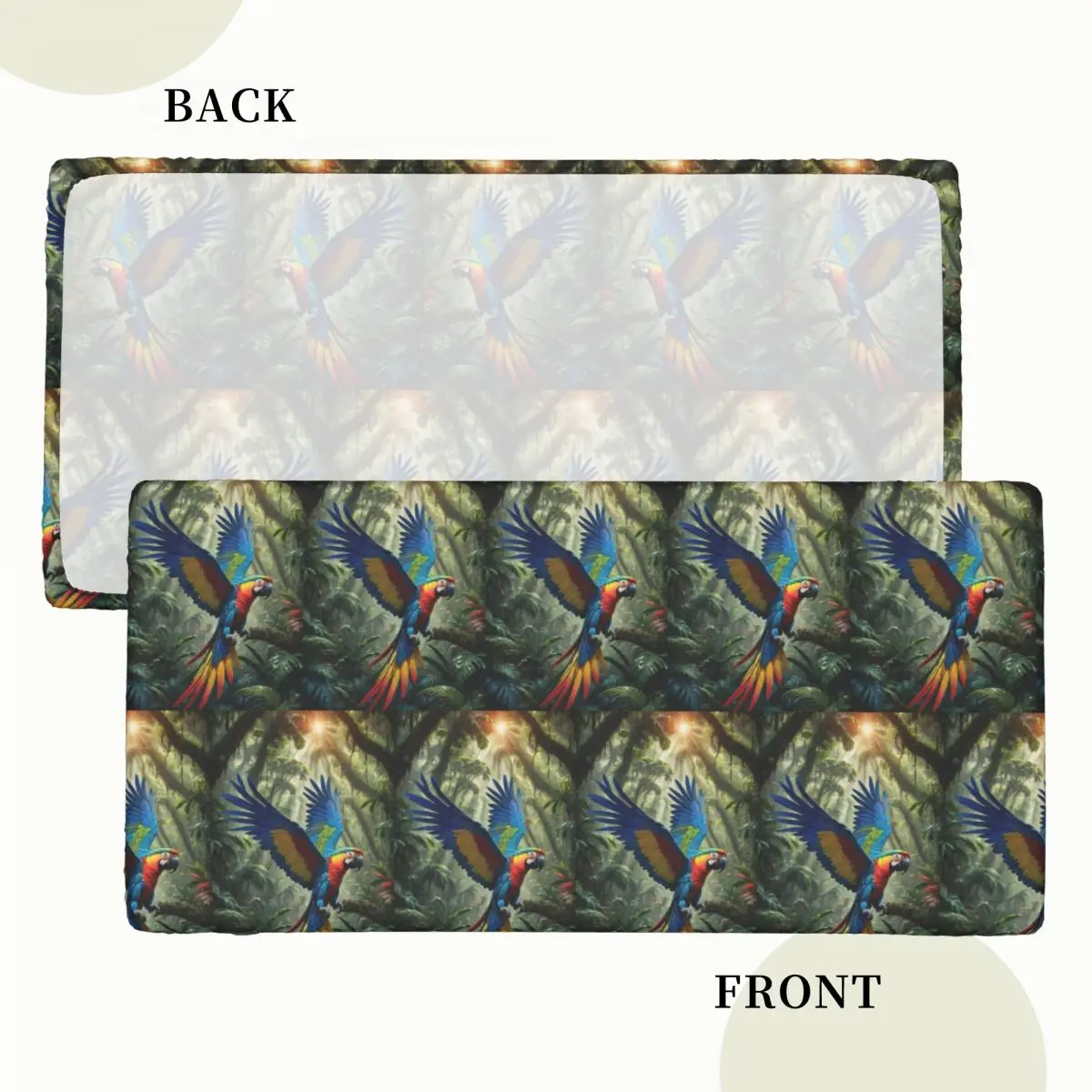 Cute Macaw Parrots Customized Rectangular Tablecloth Waterproof Table Cover for Dining Events Table Cloth