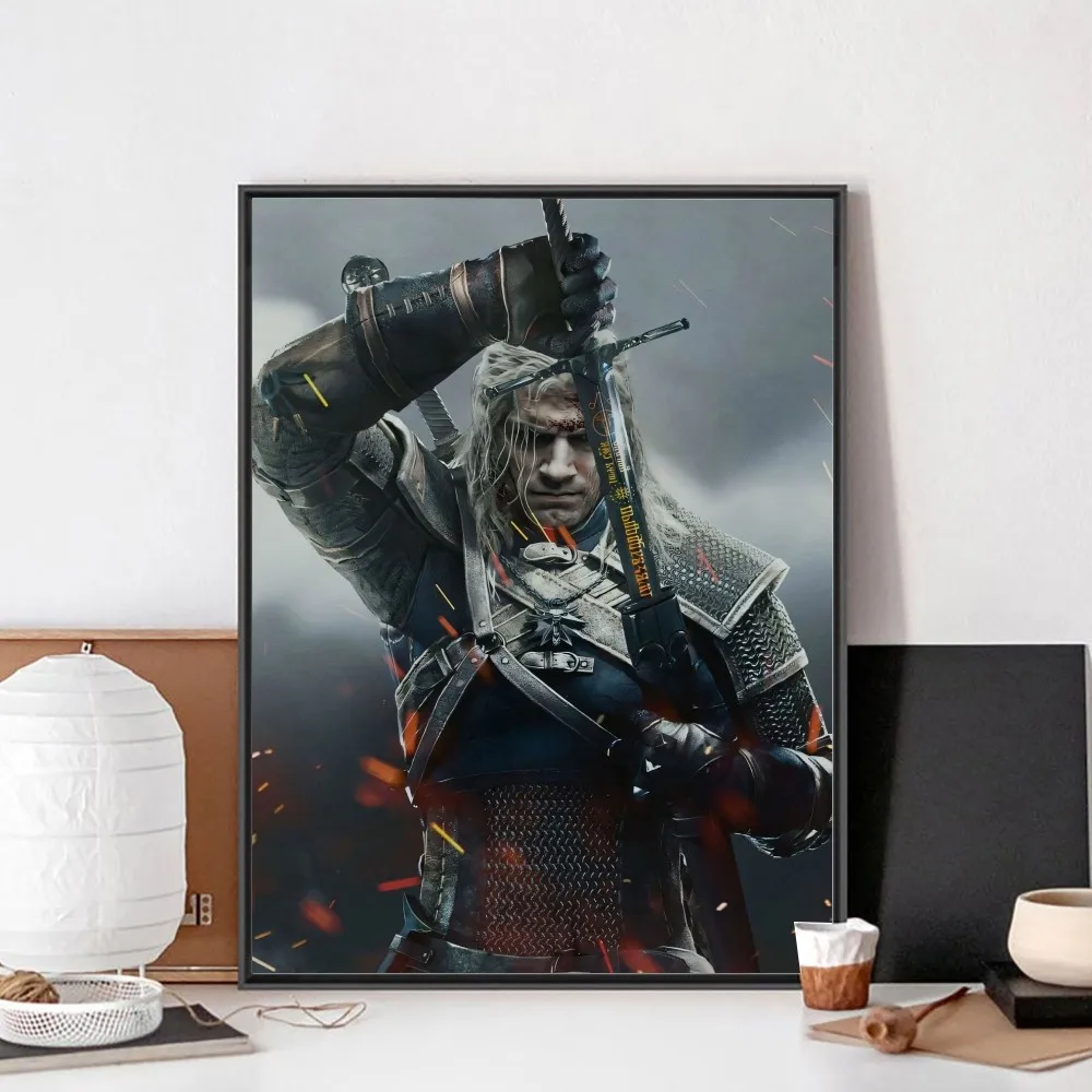 ملصق لعبة T-w-witchers 3 ، ملصق ورق كرافت ، خمر ، رسم فني ، رسم ، غرفة نوم ، دراسة