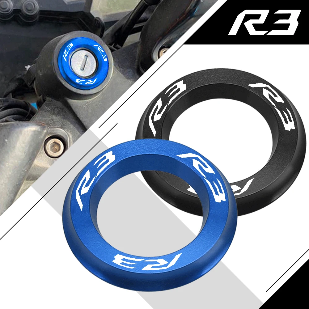 Motorcycle Ignition Cover Key Switch Ring Decorative Ring CNC Aluminum Accessories Keyhole  FOR YAMAHA R3 YZFR3 2015-2017 2016