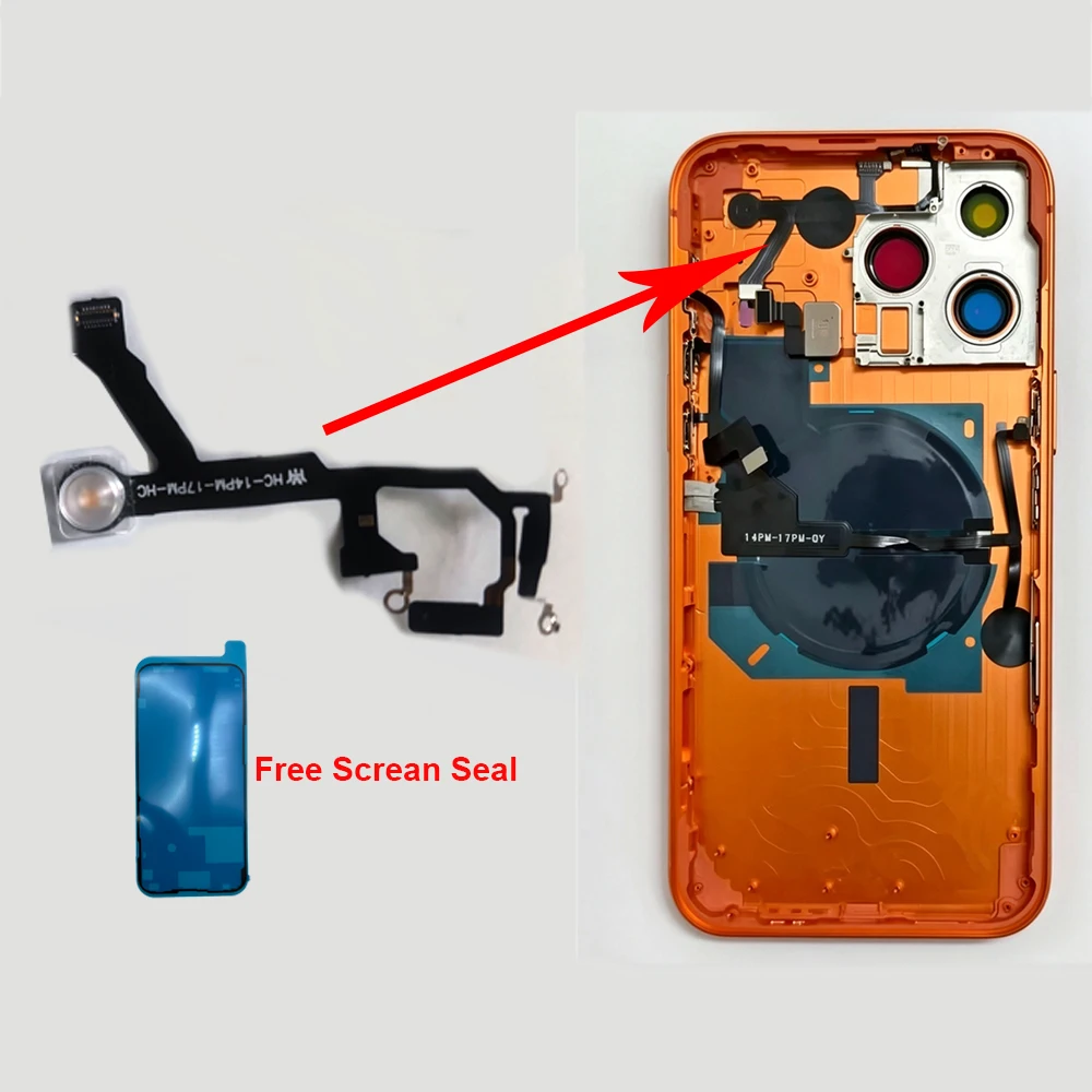 100% Work Power Flash Flex Cable Replacement Repair Part for iPhone 14Pro 14Pro Max to 17 Pro Max With Screen Seal Adhesive